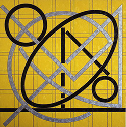 Note, 1986, 51 x 51”, oil & metallic pigment on linen